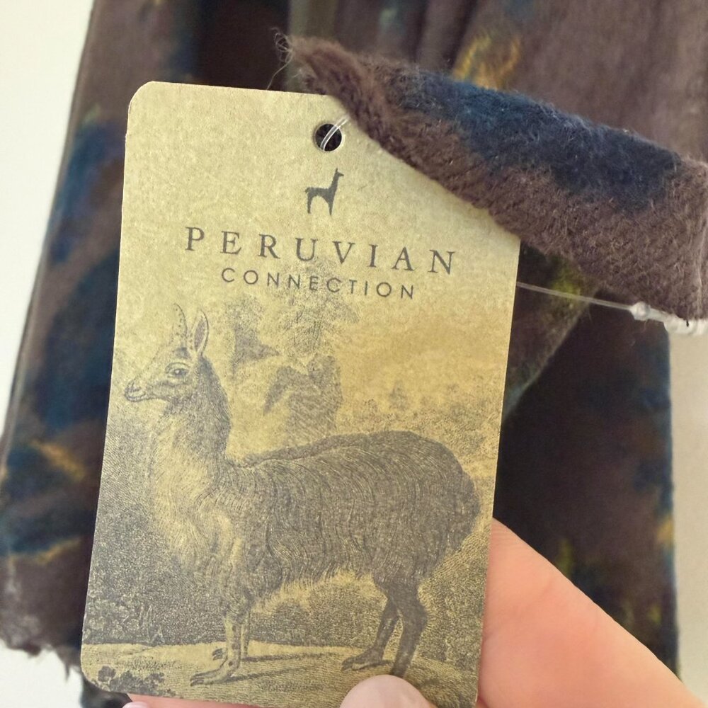 Peruvian Connection Shale Impressionist Shawl Sca… - image 2